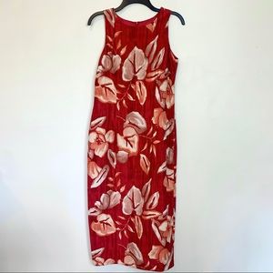 Vintage Red Floral Tank Dress